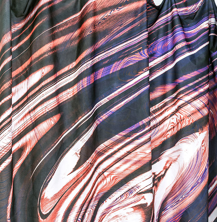 Látka - motiv ohnivý proud - vzor 757 (rozměr 150 x 224 cm)